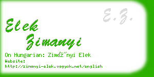 elek zimanyi business card